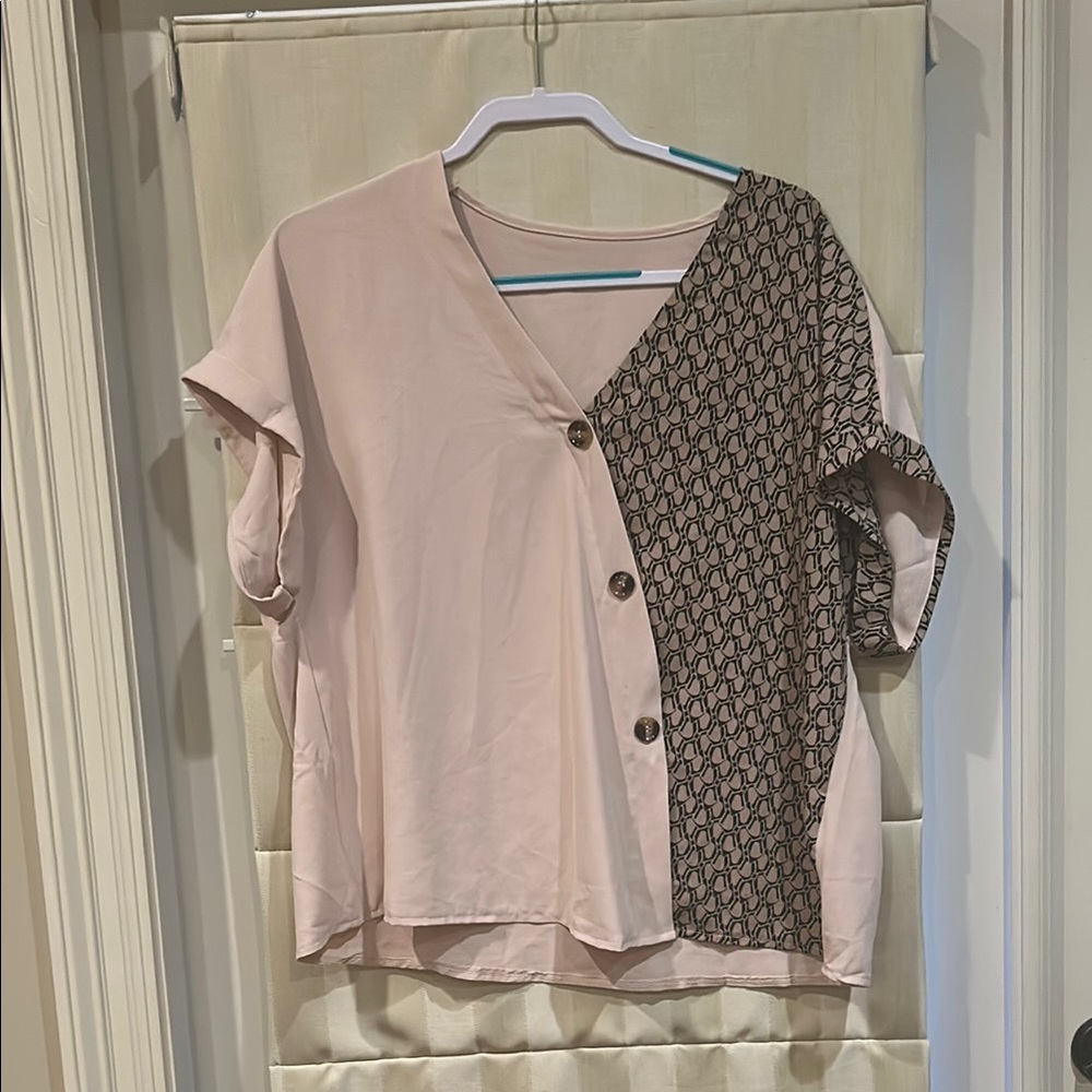 Stylish Pink and Black Women's Top